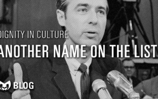 Mr. Rogers in the Background to demonstrate a dignified life
