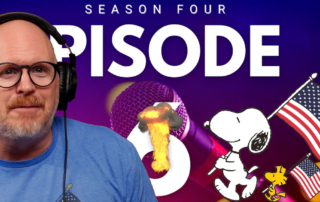 Image of Jay with a patriotic Snoopy on the side.